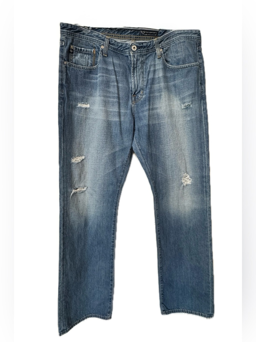 AG Adriano Goldschmied Protégé Straight Leg Jeans Men’s 38x34 Distressed